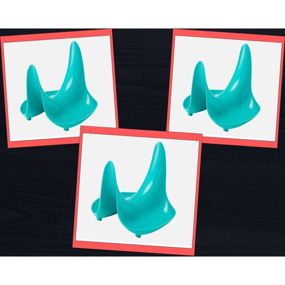 Hutzler 1 Pot Lid Stand With Spoon Rest BPA Free Plastic Dishwasher Safe Aqua - Picture 1 of 3